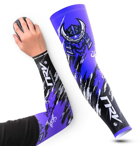 NRV Manchette de Compression Gaming Samurai – Design Japonais – Antidérapante, Respirante et Sans Friction – Pour eSport & FPS (Violet, XL)