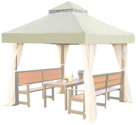 Canopy Roof Cover - Top gazebo UV 10x10 ft, Waterproof Fabric | Patio Replacement Shade for Garden Pavilion Cover Shelter Outdoor Pergola Tolla d