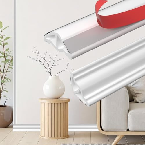 Zierleisten Selbstklebend, 6M TPE Dreieck Zierleiste Leisten Selbstklebend für Decken und WandüBergang, Deckenleisten, Stuckleisten Decke, Ideal für Wohnzimmer, Küche, Badezimmer, DIY Heimwerker