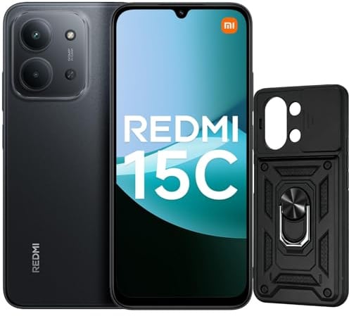 XIAOMI Redmi 15C Smartphone 4G 4+256GB, 6.9 Screen 120Hz 50MP AI Camera 6000mAh Battery, Fast Charging 33W Octa-Core Processor,Case Included,Black（No In-box Charger）