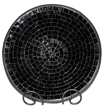 Deko - Schale Glasmosaik rund schwarz/glitter 20 cm