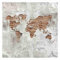 Vliestapete Shabby Beton Backstein Weltkarte Premium, HxB: 192cm x 192cm