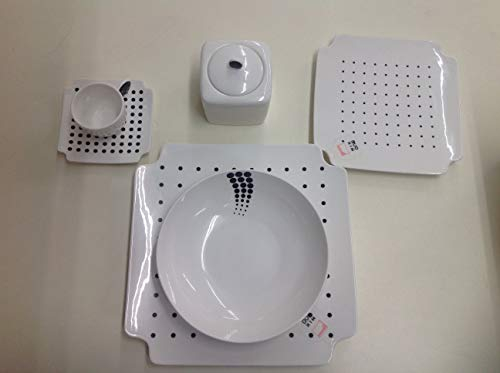 Giannini, Set 31 pz. Mix Collection Piatti Composto da 6 Piani, 6 Fondi, 6 Frutta, 6 tazzina caffè, 6 piattino caffè, 1 zuccheriera