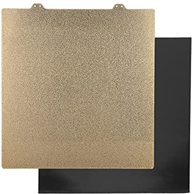 Kafuty 3D Druckerteile 300 x 300 mm, Doppelseitig Strukturiertes, Pulverbeschichtetes PEI Federstahlblech + Magnetischer Aufkleber B Seite