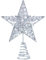 Blulu 6 Zoll Stern Baum Spitze Exquisit Schimmernd Weihnachtsbaum Topper für Christbaum Dekoration (Silber)