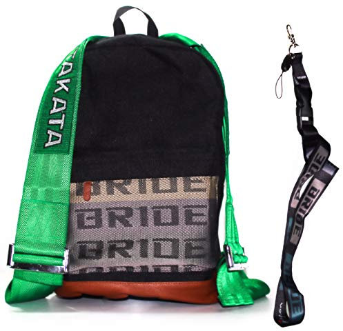 JDM Takata Rucksacktasche + GRATIS Bride LANYARD, grüne Renngurte, Geschirr, Laptoptasche und der coolste Look aller Zeiten