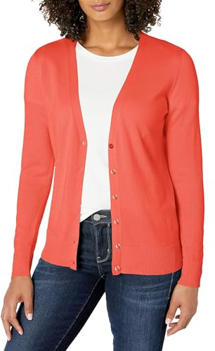 Amazon Essentials Jersey Ligero con Cuello de Pico (Disponible en Tallas Grandes) Mujer, Rosa Coral, XXL