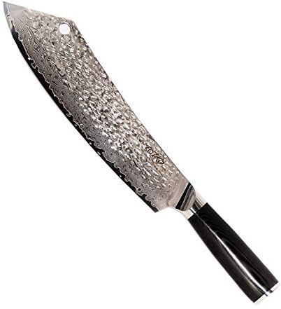 Totiko Japan Knives, Couteau de cuisine japonais professionnel pour viande, barbecue spécial martelé musashi lame 24 cm - 10 pouces - Boîte à fermeture magnétique incluse