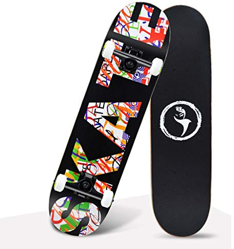 Lgan Skateboard Komplettboard,31x8in Ahorn E Longboard,Erwachsene Jugendliche Skateboard Deck,Straße Penny Board (Color : EE)
