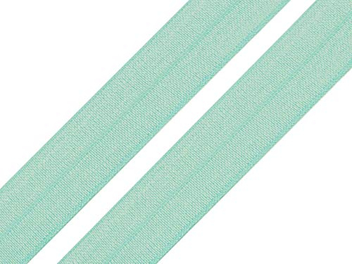 maDDma 1m Falzgummi 20mm Faltgummi elastisches Einfassband Schrägband Saumband Farbwahl, Farbe:minzgrün
