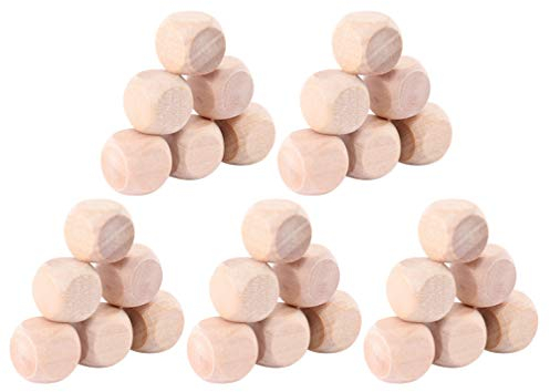 100 Stücke Blanko Holzwürfel 12mm Bastelwürfel Blankowürfel Gebetswürfel Natürliche Würfel Holzblöcke Bauklötze zum Bemalen für Kinder Holzpuzzle DIY Basteln Montessori Spielzeug