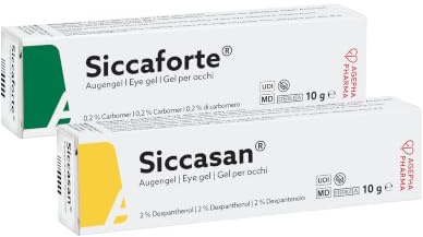 Siccasan & Siccaforte Kombipackung | Augengel für trockene Augen | Intensiv-Gel für trockene Augen mit Carbomer & Dexpanthenol für die Anwendung tagsüber & nachts | Hornhautgel & Augenbefeuchter