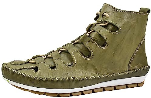 Gemini Damen Stiefelette Leder Reißverschluss 382175-01, Größe:42 EU, Farbe:Grün