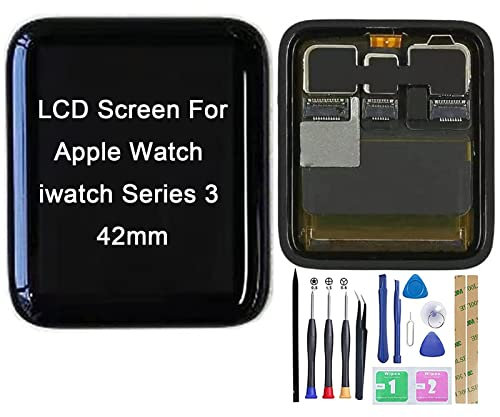 Jinyan Schermo LCD per AP-ple Watch i-Watch Series 3 42mm GPS + Cellular Version (Not Fit GPS) Sostituzione Completa dell'assemblea del digitalizzatore del Touch Screen del Display LCD (Nero)