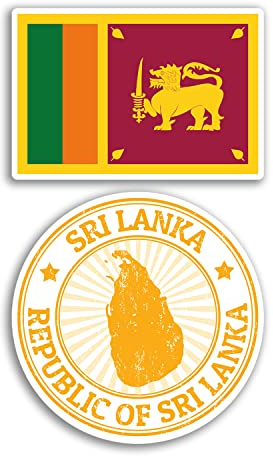 2 x 10 cm breite Sri Lanka Vinyl-Aufkleber – Asien Karte Urlaub Abenteuer Reisen Land Scrapbooking Geschenk #78688