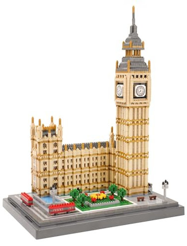 LULUFUN Bloc de Construction Big Ben Mini, Kit de Blocs de modèle d'architecture célèbre de Londres, Maquettes de Collection à Construire, Cadeaux Jouets pour Enfants et Adultes 3466 pièces