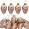 Watayo 12 Stück Weihnachts-Tannenzapfen-Glasornamente, hängende Tannenzapfen, lackierte Glasornamente, glitzernde Tannenzapfen, Handwerk, Herbstparty-Dekorationen