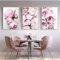 HTWLMM Rosa Blühende Blume Bilder Nordic Leinwand Poste Wandbilder Wohnzimmer Mädchen Schlafzimmer Deko Modern Kunst Badezimmer Bilder Poster Set Rahmenlos (3X60X90CM,2)