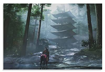 Ghost of Tsushima Poster Ghost of Tsushima Leinwandkunst Poster Bild Modern Office Familie Schlafzimmer Dekorative Poster Geschenk Wanddekoration Gemälde Poster 30 x 45 cm