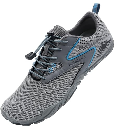 Water Shoes Mens Womens Barefoot Shoes Beach Swim Shoes for Outdoor Hiking Walking Wilderness Trekking(NM2005 Grey, 9UK)