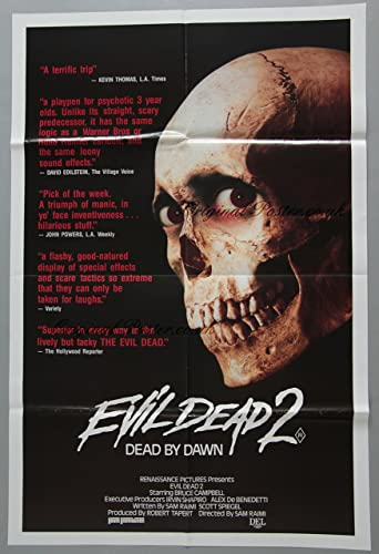 EVIL DEAD 2 DEAD BY DAWN 1987 1 Poster A4 - Filmkunstposter in verschiedenen Größen für Wohn- oder Schlafzimmerideen. Randlose Kultfilmbilder, klassische ikonische 70er, 80er, 90er Jahre, Vintage-Ret