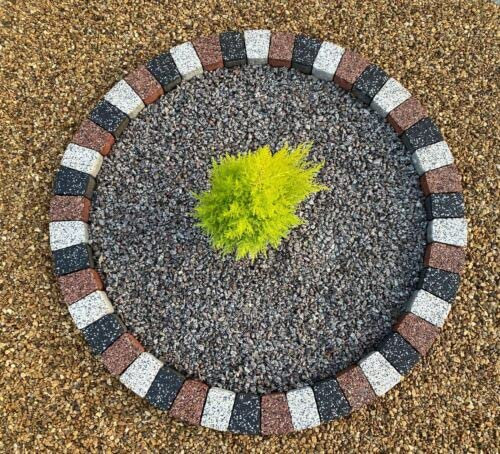 120 cm Garden Stones Circle Tree Surround Granite Bricks Plant Flowers Ring Lawn Grass Border Edging Decorative Concrete Stones Fountain Statue Bird Feeder Base Surround Black Copper White Slabs
