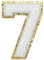 GYGYL 3PCS Chenille Varsity Glitters Number Patch, Iron on Large Size Patches for Team Costume Decoration, Height 4-1/2In, Number 7