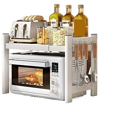 Grille de four à micro-ondes Support de rangement for micro-ondes de cuisine, four multifonctionnel, appareils électriques, support for friteuse à air, support de stockage rétractable à double couche
