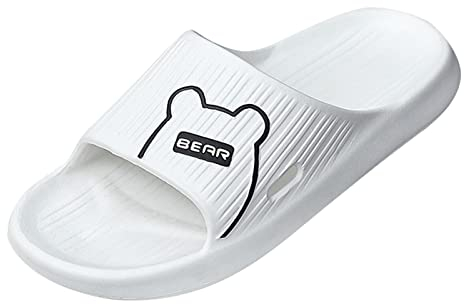 Rumity Frauen Und Männer Anti-Rutsch-Hausschuhe Innengebrauch Im Freien Bad Sandale Soft Foam Sole Pool Schuhe Haus Heim Rutsche Kuh Hausschuhe Damen Pantoletten Damen Mit Fussbett