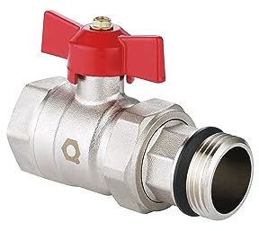 zencQ Kugelhähne mit rotem Griff für Verteiler 1, selbstdichtend - Hebelgriff, Kugelventil, Absperrventil, Absperrhahn für Industrie,Gewerbe und Haushalt, mit Innengewinde und Aussengewindev