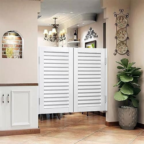 Massivholz-Schwingtür für Den Innenbereich, Schwingende Café-Türen, Obere Saloon-Tür mit Grundierung mit Scharnieren, Salon-Butler-Tür, Bar, Küche, Flur, Eingangsbereich, Trenntür ( Color : White , Si