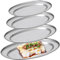 SUNOYA Vassoio Da Portata In Acciaio,4 Pezzi Piatti Rotonde In Acciaio Inox,Vassoio Ovale In Acciaio,Piatti Da Portata Ovali Per Carne,Piatto,Pesce E Buffet(26cm,30cm,35cm,40cm)