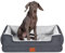 KYG Hundebett Orthopädisches Hundebetten Ergonomisches Hundekissen für Hunde, Bezug abnehmbar waschbar, Hundekorb mittelgroße Hunde, M, 80x60x18cm, Weiß