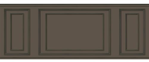 Papier peint panoramique, marron, effet garantit trompe l'oeil, boiseries soubassement, 75 cm X 200 cm