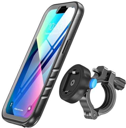 SPORTLINK Fahrrad Handyhalterung für iPhone 13 – [2-in-1 Set] Aluminium Motorradhalterung mit wasserdichter Schutzhülle, | 360° drehbar, 1s Schnellwechsel, robuste Lenkerhalterung