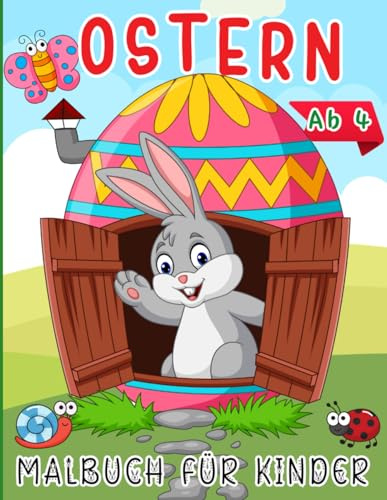 Ostern Malbuch für Kinder: ab 4 Jahre, Ausmalbuch mit 50 Motiven zum Kritzeln und Ausmalen für Mädchen und Jungen , Kritzelbuch, Kinderbuch
