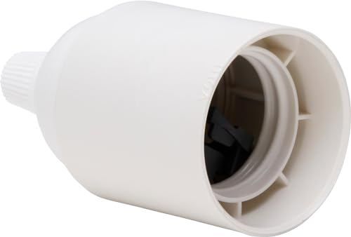 Kopp Isolierstoff-Fassung, E27, glatter Mantel, mit eingeschraubter Zugentlastung, Kunststoff, Farbe weiß, 210501016