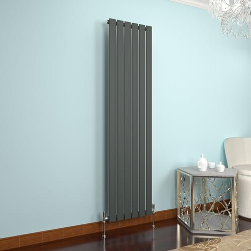 GY Bath Vertical Radiator Anthracite Flat Panel Designer 1800x408mm Single Modern Central Heating Rads