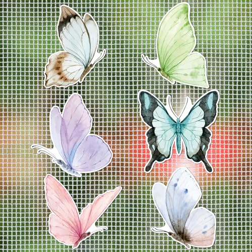 MWOOT 12 Pezzi Magneti per Porta Schermo di Farfalla,Flessibile Screen Door Decals,Doppia Faccia Schermo Protezione Magnetica è Adatto a Proteggere e Animali Domestici(6 Stili)