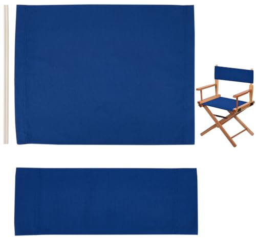GORGECRAFT 1 Set Ersatz-Sitzbezüge Für Regiestuhl Marineblau Regiestuhl Stoffbezug Aus Segeltuch Sitz- Und Rücken-Set Mit Holzstab Für Zusammenklappbaren Freizeitsitz Schminkstuhl Haus Garten Outdoor