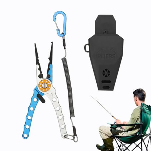 Fishing Pliers, Scissors, Portable Fishing Pliers, Aluminium Alloy Fishing Cutter, Fishing Cutter, Split Ring Pliers for Anglers, Husband, Father, Men, Fishermen