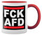 Fck Afd Antifacist Antifa Weiße Tasse Mug mit roten Felgen und Griff