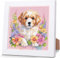 luckyarina Hund Diamond Painting Kinder mit Rahmen- Tiere Diamant Painting Bilder kinder, 5D Diamond Painting Kinder als Geschenk für Home Wand Décor 18X18CM