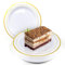 BEYGIH 25 Pieces Reusable Plates, 19cm Dessert Plates with Gold Rim, Elegant & Unbreakable White Dinner Side Plates for Wedding, Birthday, Picnic, Party