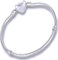 21cm Pandora Style Heart Clasp Charm Bracelet Silver Stainless Steel