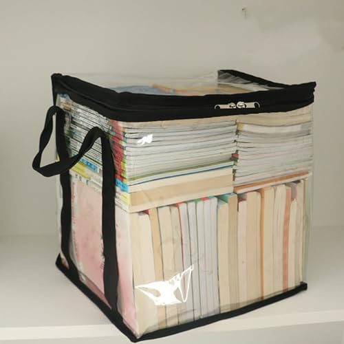 Large Capacity Clear Book Storage Bag, Waterproof PVC Organizer with for Documents and Books