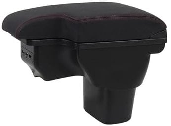 NINOMA Das ganze Jahr über nutzbar Aufbewahrungsbox Für Die Armlehne des Autos, Nachrüstteile, USB-Zubehör, Innenausstattung, Für ESQ 2010–2019(Black red line)