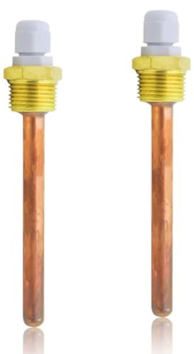 2 manguitos de buceo de 120 mm, manguito de buceo con rosca de latón de 1/2 pulgadas para sensor de temperatura, 8 x 120 mm, tubos de protección contra inmersión para termopares, tubo protector para