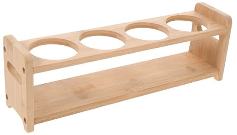 Amosfun Étagère À Épices En Bois Rangement Dassaisonnement 4 Trous Étagère De Rangement De Cuisine Porte-bouteilles Dépices Organisateur Dépices Multifonctionnel