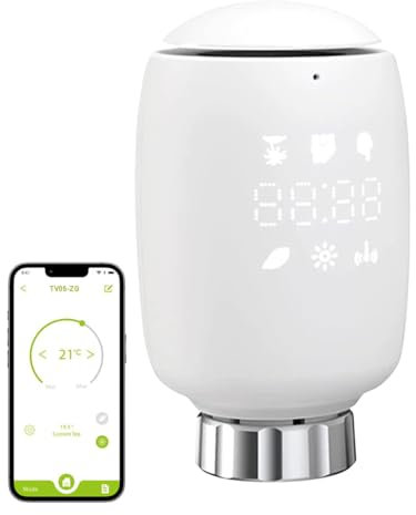 Termostatica Intelligente, Termostato da Radiatore, Valvola Termostatica WiFi, Termostatica per Termosifoni, Termostato Intelligente Riscaldamento con App, Compatibile con Alexa/Google Assistant (1)